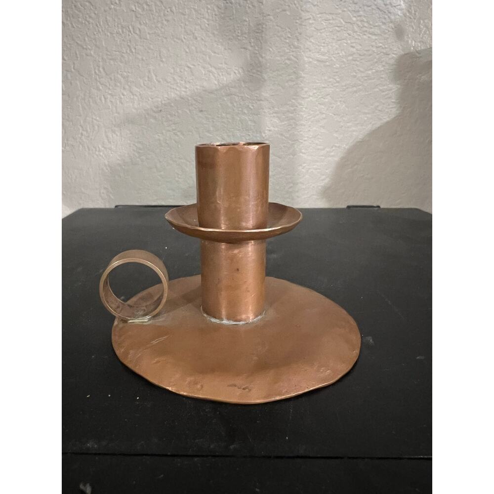 Antique Copper Chamberstick Candle Holder